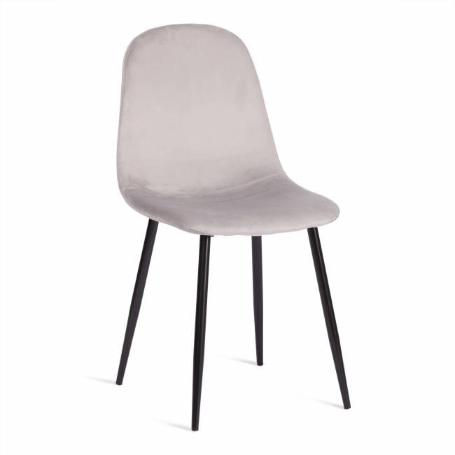 Стул Бриз/Breeze (мод.4724)/1 шт. в упаковке велюр/металл, 44х53х87см, светло-серый (HLR14)/черный светло-серый Велюр/металл