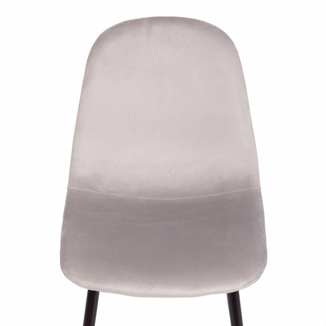 Стул Бриз/Breeze (мод.4724)/1 шт. в упаковке велюр/металл, 44х53х87см, светло-серый (HLR14)/черный светло-серый Велюр/металл