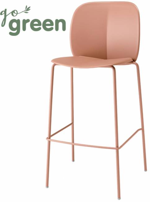 Стул пластиковый полубарный Mentha Go Green карамельный 490х520х1010 мм Стул пластиковый полубарный Mentha Go Green карамельный 490х520х1010 мм