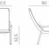 Лаунж-кресло пластиковое Net Lounge горчичный 615х900х990 мм