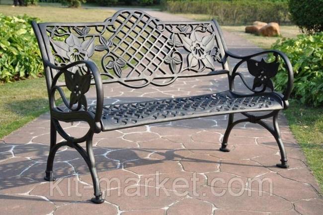 Садовая скамья из литого алюминия Lily