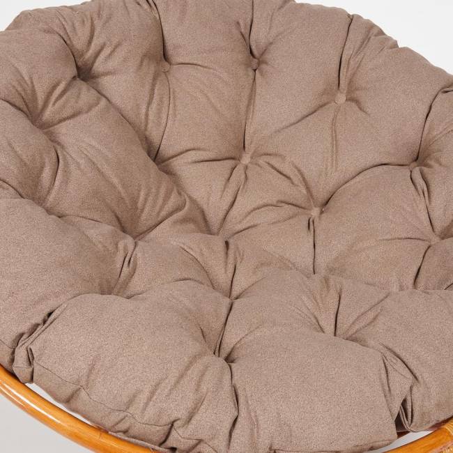 Кресло Папасан/Papasan (23/01 W) /с подушкой и ремешками/ 115х101х104см, коньячный, экошерсть коричневый, 1811-5 Cognac (коньяк)