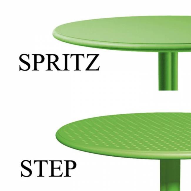 Стол пластиковый обеденный Step + Step Mini белый Ø605х400-765 мм